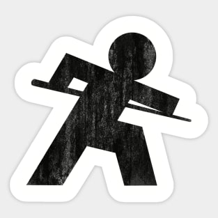 Stick Person Playing Billiards Sticker